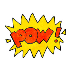 freehand textured cartoon pow symbol