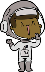 laughing cartoon astronaut