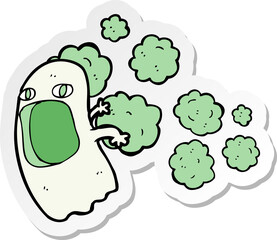 sticker of a cartoon ghost