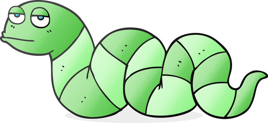 freehand drawn cartoon bored snake