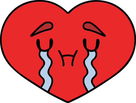 cartoon of a crying love heart