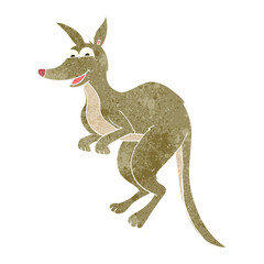 freehand retro cartoon kangaroo