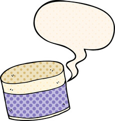 cartoon pot with speech bubble in comic book style