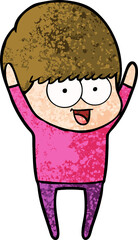 happy cartoon boy