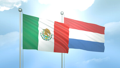 Mexico and Netherlands Flag Together A Concept of Relations