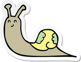 sticker of a cute cartoon snail