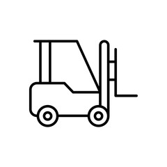 Forklift outline icons, minimalist vector illustration ,simple transparent graphic element .Isolated on white background