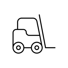 Forklift outline icons, minimalist vector illustration ,simple transparent graphic element .Isolated on white background