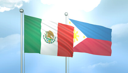 Mexico and Philippines Flag Together A Concept of Relations