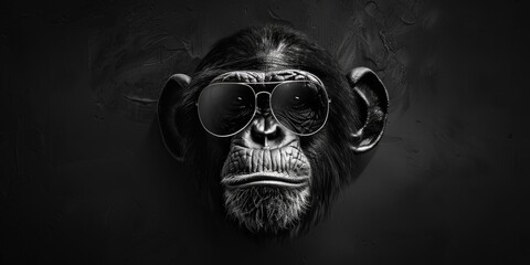 A stylish monkey wearing sunglasses, perfect for advertising
