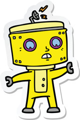 sticker of a cartoon robot