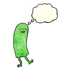 cartoon funny ghost with thought bubble