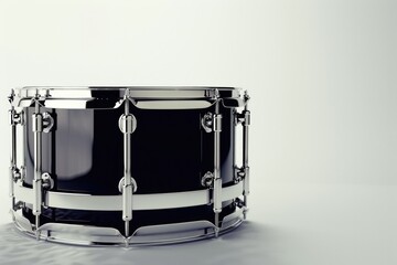 Detailed image of a drum on a clean white background, ideal for music-related projects