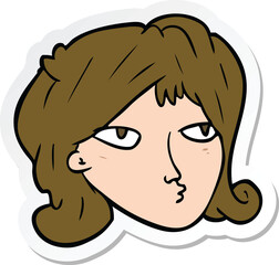 sticker of a cartoon woman