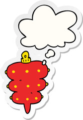 cartoon christmas decoration with thought bubble as a printed sticker