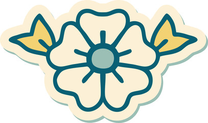 sticker of tattoo in traditional style of a flower
