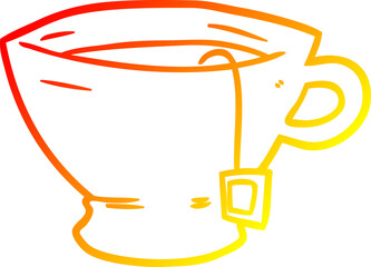 warm gradient line drawing of a cup of tea