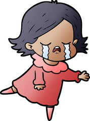 cartoon girl crying