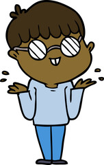cartoon boy wearing spectacles