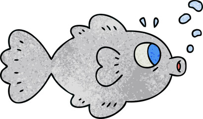 hand drawn quirky cartoon fish