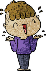 cartoon happy boy surprised