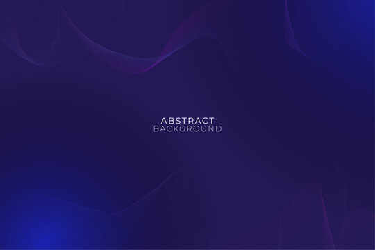 Dark abstract background with glowing wave. Shiny moving lines design element. Modern purple blue gradient flowing wave lines. Futuristic technology concept. Vector illustration