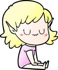 happy cartoon elf girl