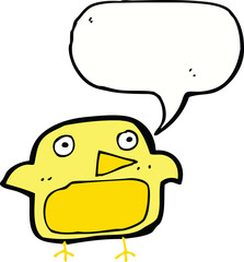 cartoon bird with speech bubble