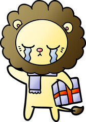 crying cartoon lion