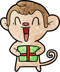 cartoon laughing monkey