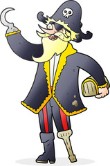 freehand drawn cartoon pirate captain