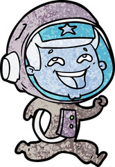 cartoon laughing astronaut
