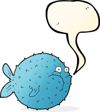 recommend clip art: cartoon puffer fish with speech bubble