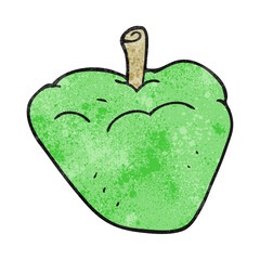 freehand textured cartoon organic apple