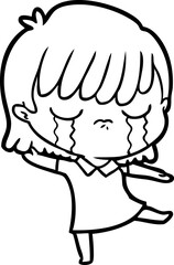 cartoon woman crying