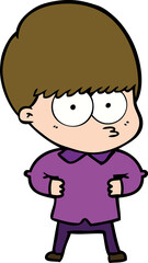 curious cartoon boy