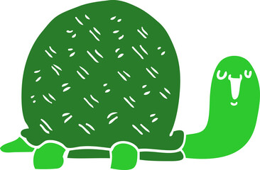 cute flat color style cartoon turtle