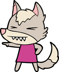 angry wolf cartoon