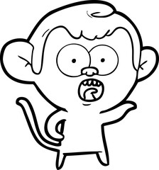 cartoon shocked monkey