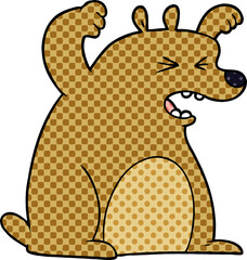 cartoon roaring bear