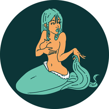 tattoo in traditional style of a mermaid