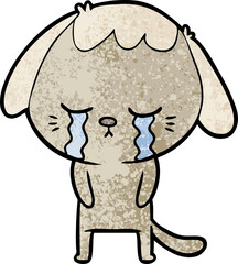 cute puppy crying cartoon