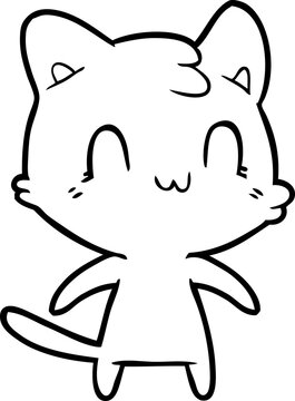 cartoon happy cat