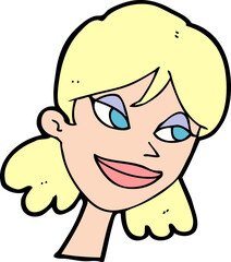 cartoon happy female face