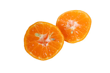 Fresh oranges on transparent background.