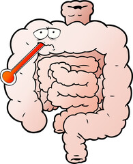 cartoon unhealthy intestines