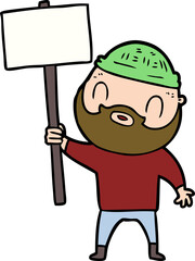 cartoon bearded man
