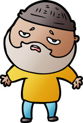 cartoon worried man with beard
