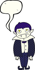 freehand drawn comic book speech bubble cartoon vampire boy