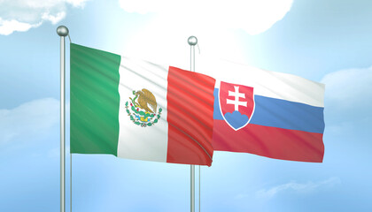 Mexico and Slovakia Flag Together A Concept of Relations